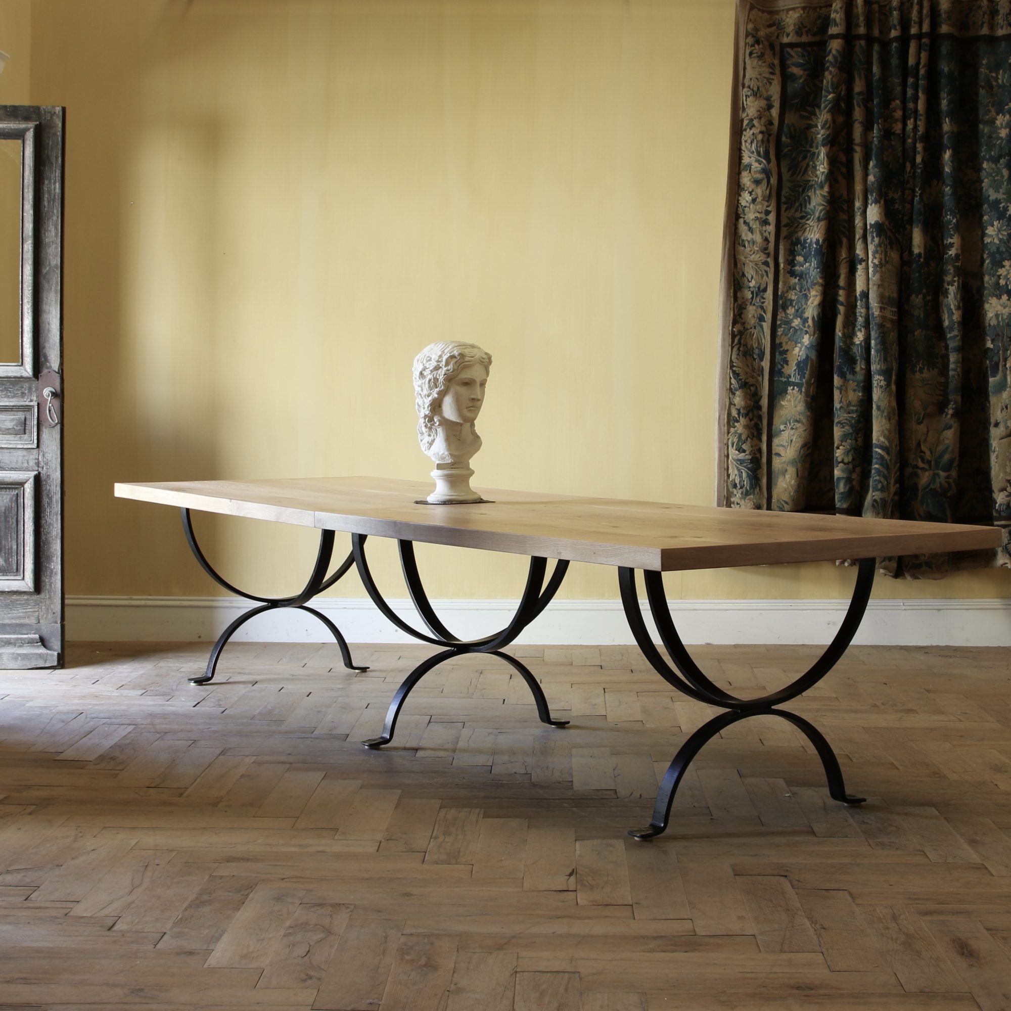 156-25 - Refectory Table with Forged Iron Base